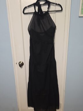 HYFVE Black Sheer Halter Swim Coverup